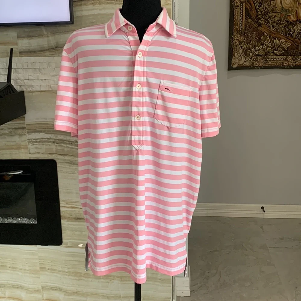 Polo Ralph Lauren Pink‎ White Stripes. Size M